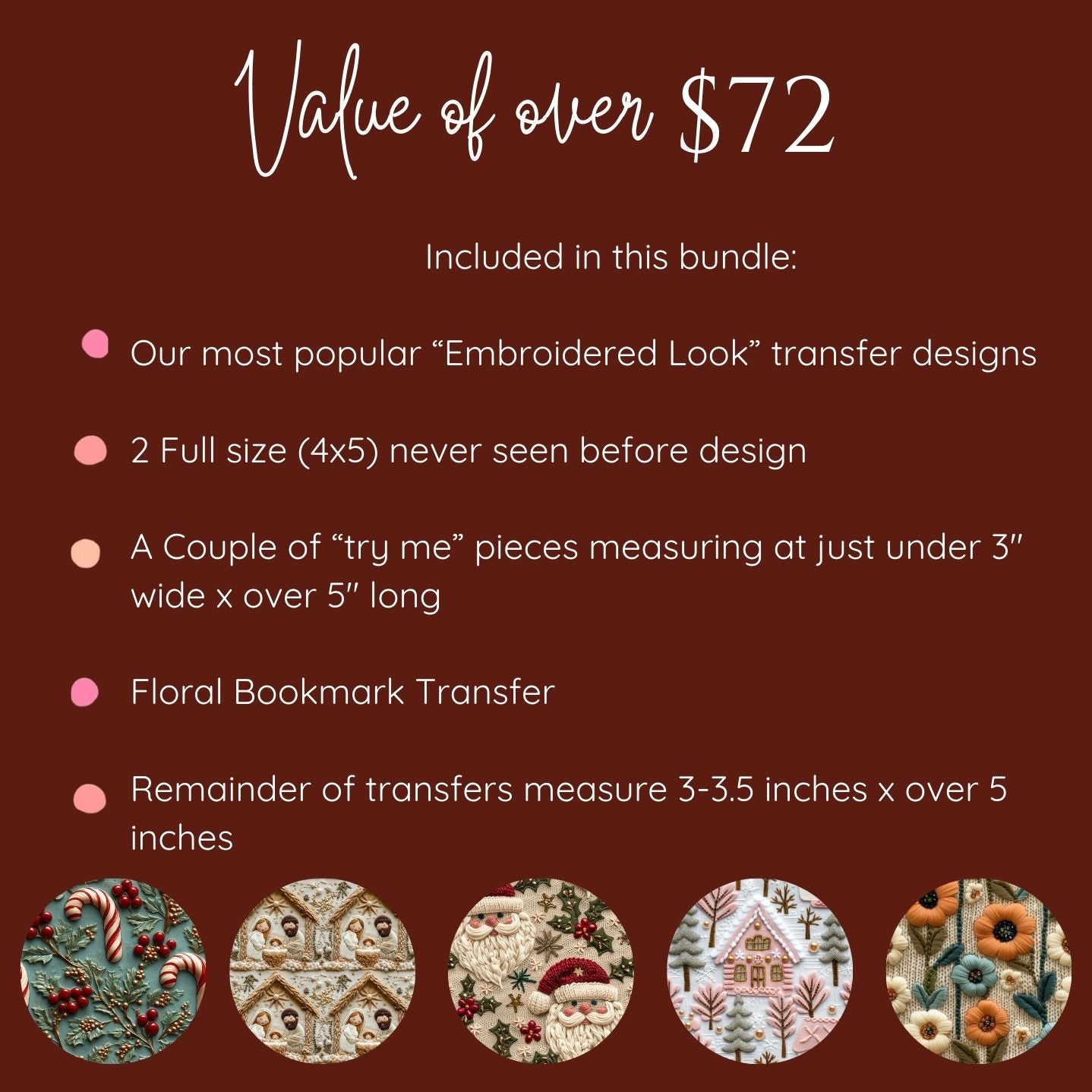 DOORBUSTER A- Mega Bundle of 32 Piece "Embroidered Look" Transfers