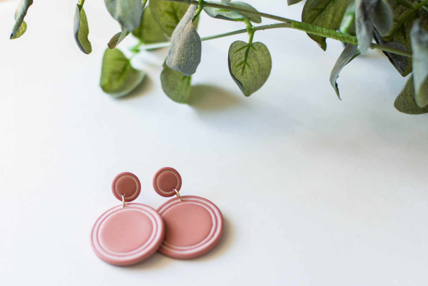 Circle Clay Earrings