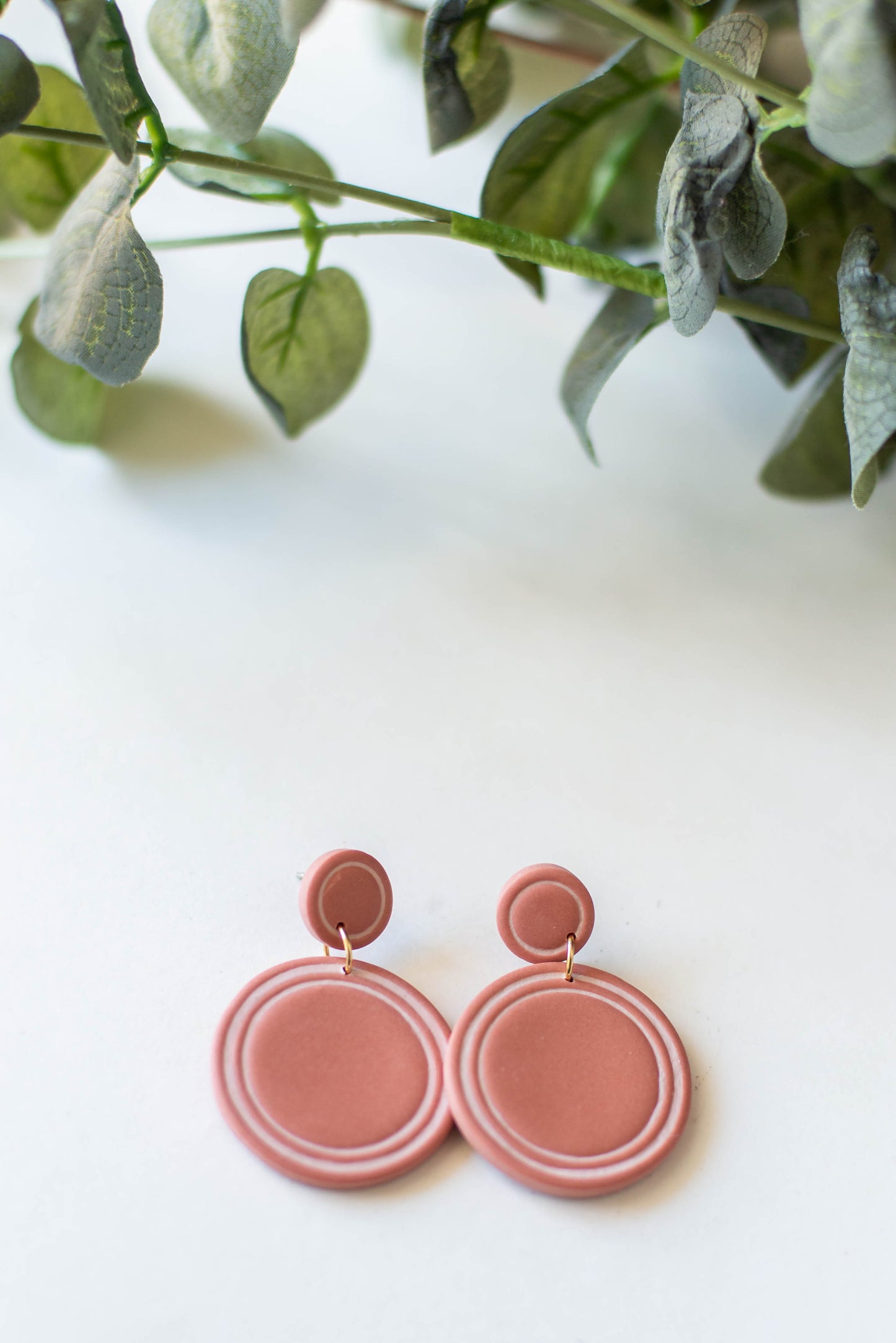 Circle Clay Earrings