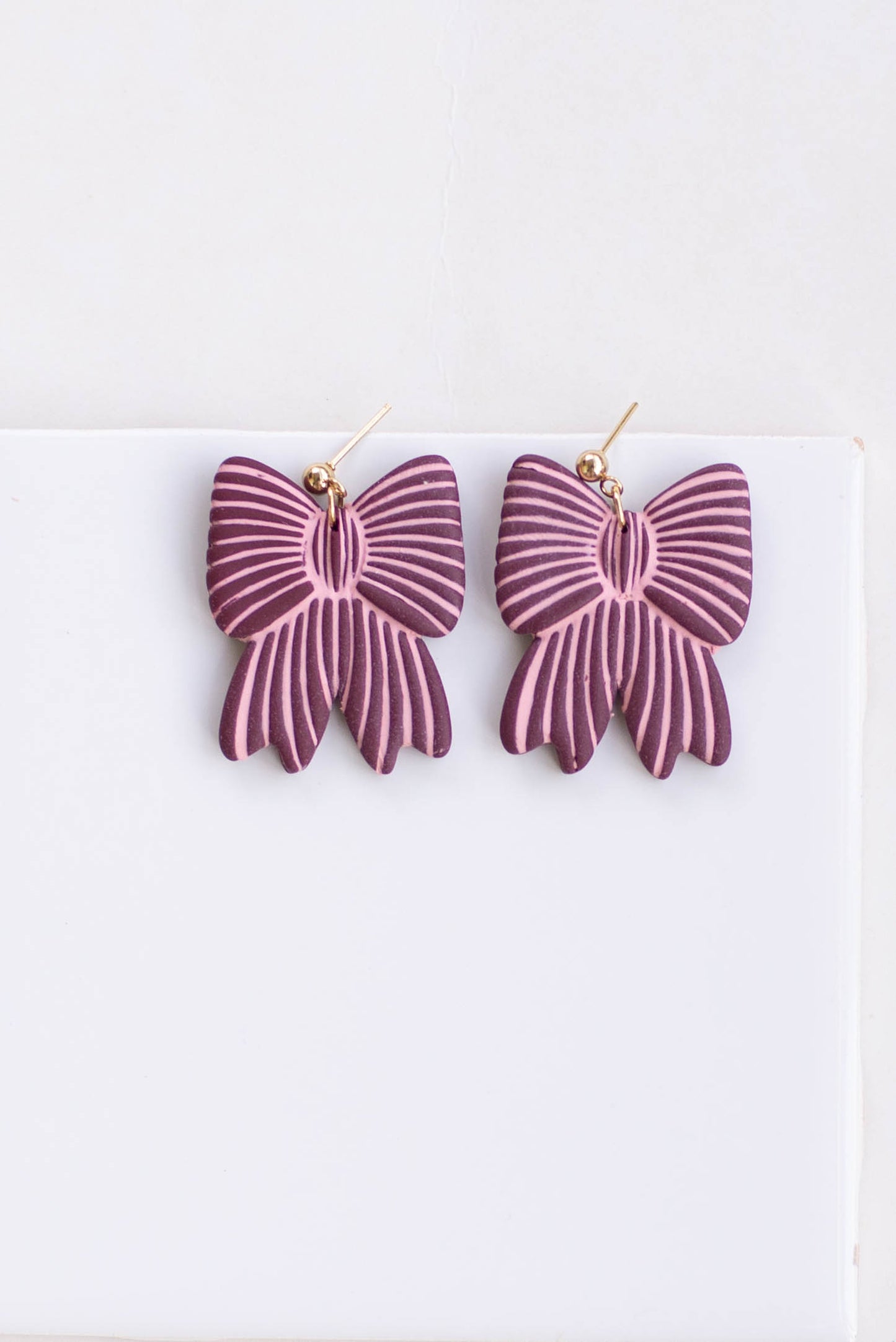 Lined Bow Earrings