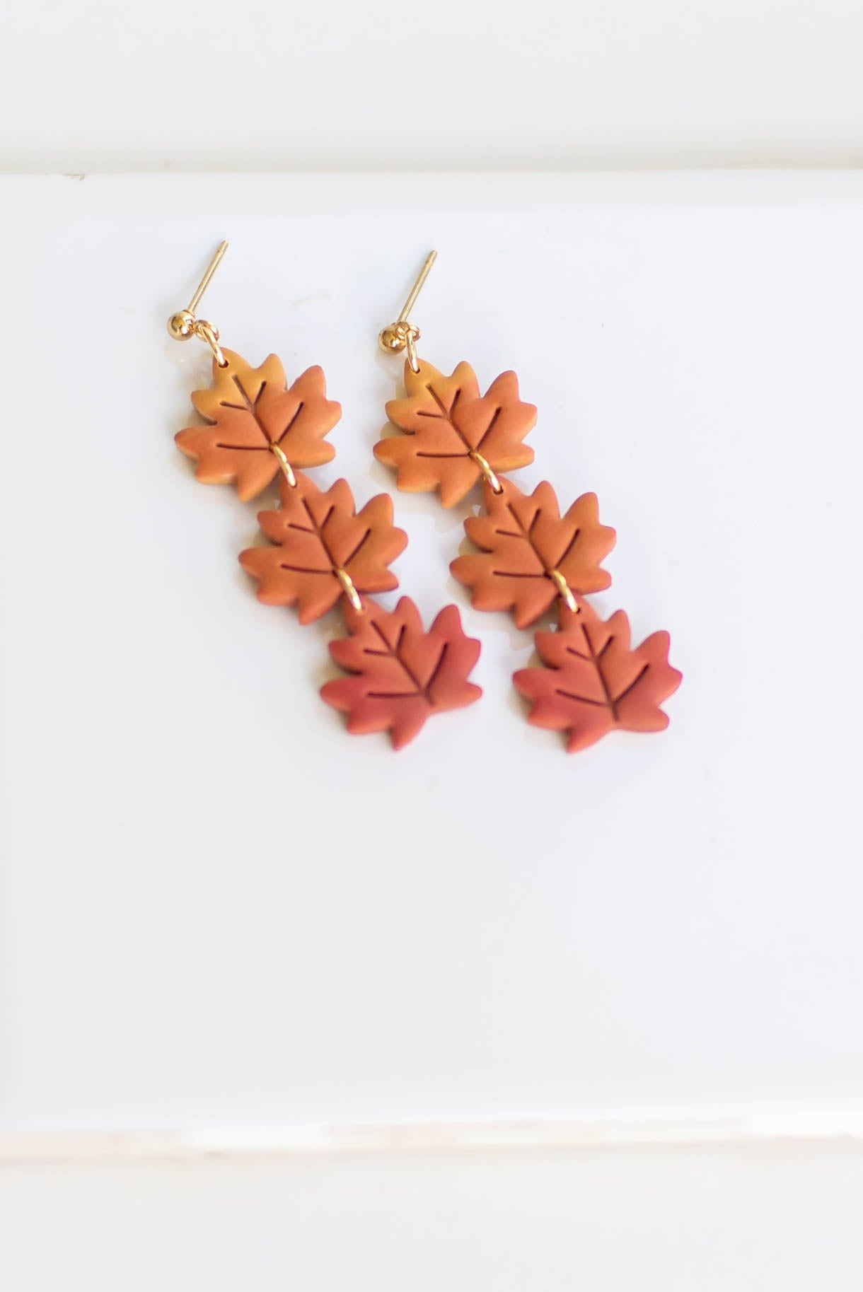 Ombre Fall Leaf Earrings