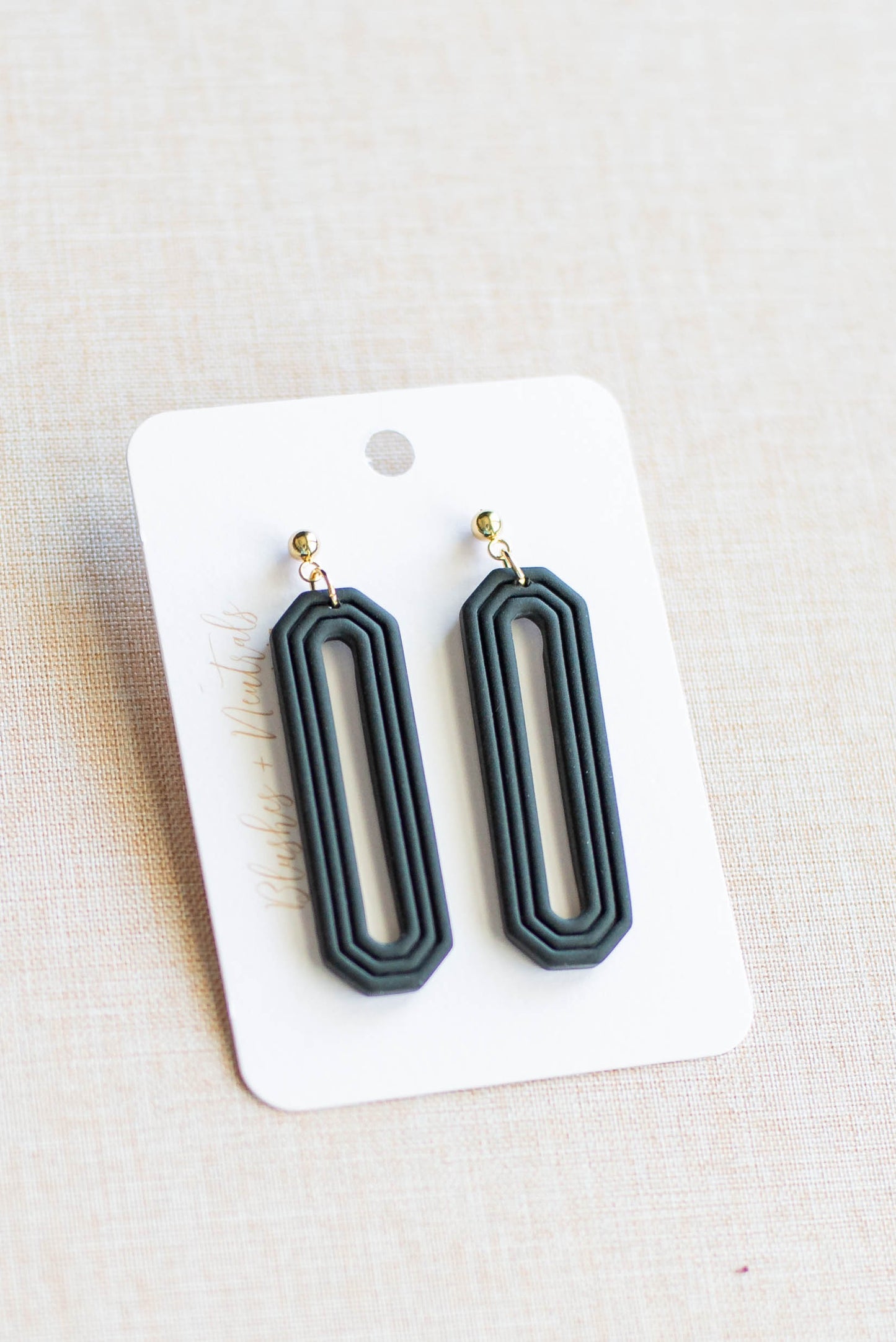 Black Clay Earrings Handmade