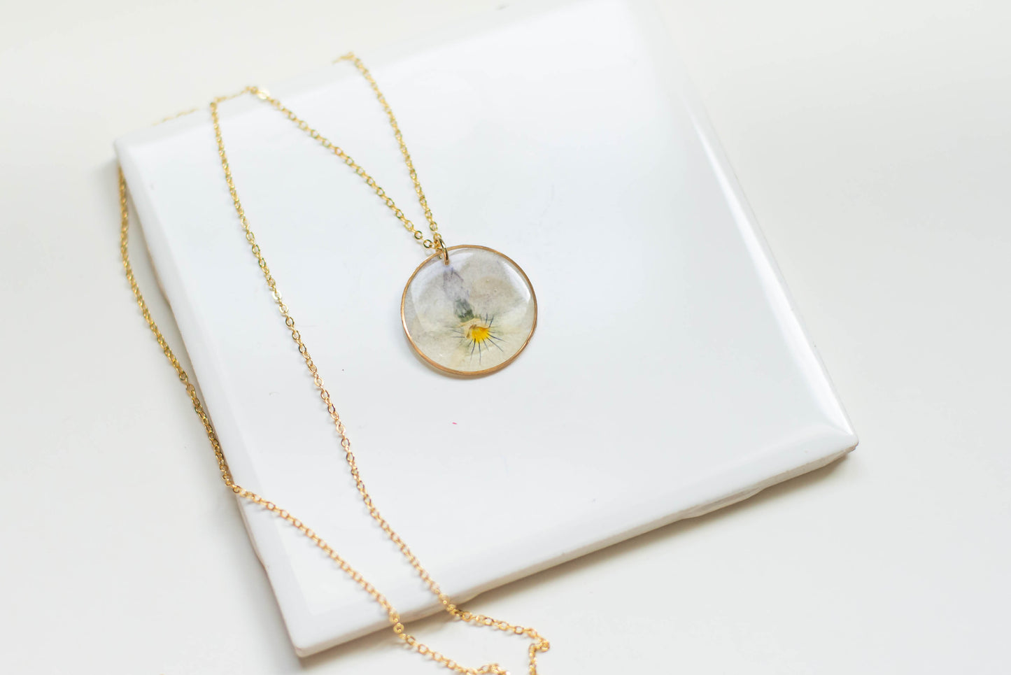 Handmade Pansy Necklace
