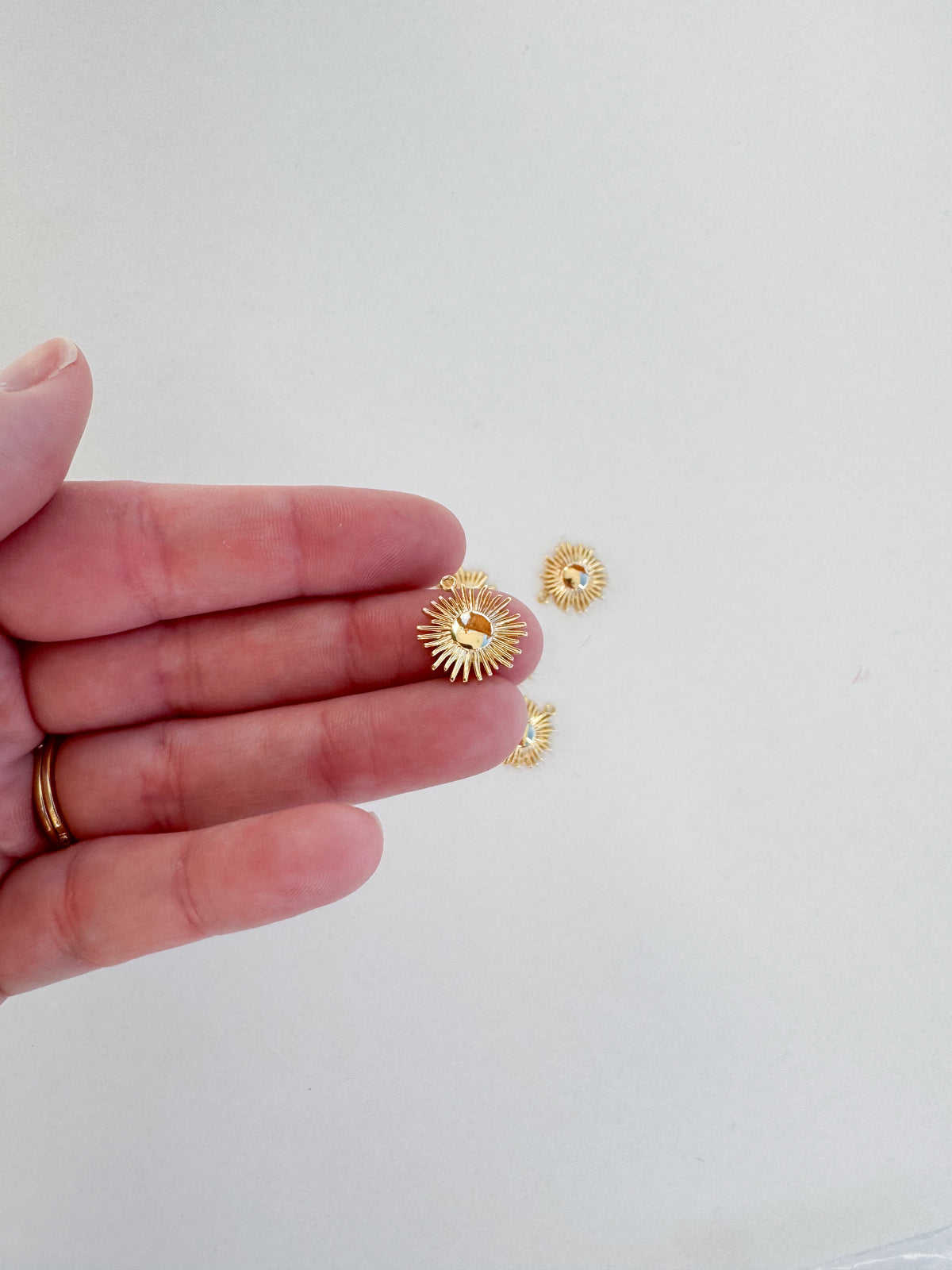 Gold Sun Charm- 5 Pcs.