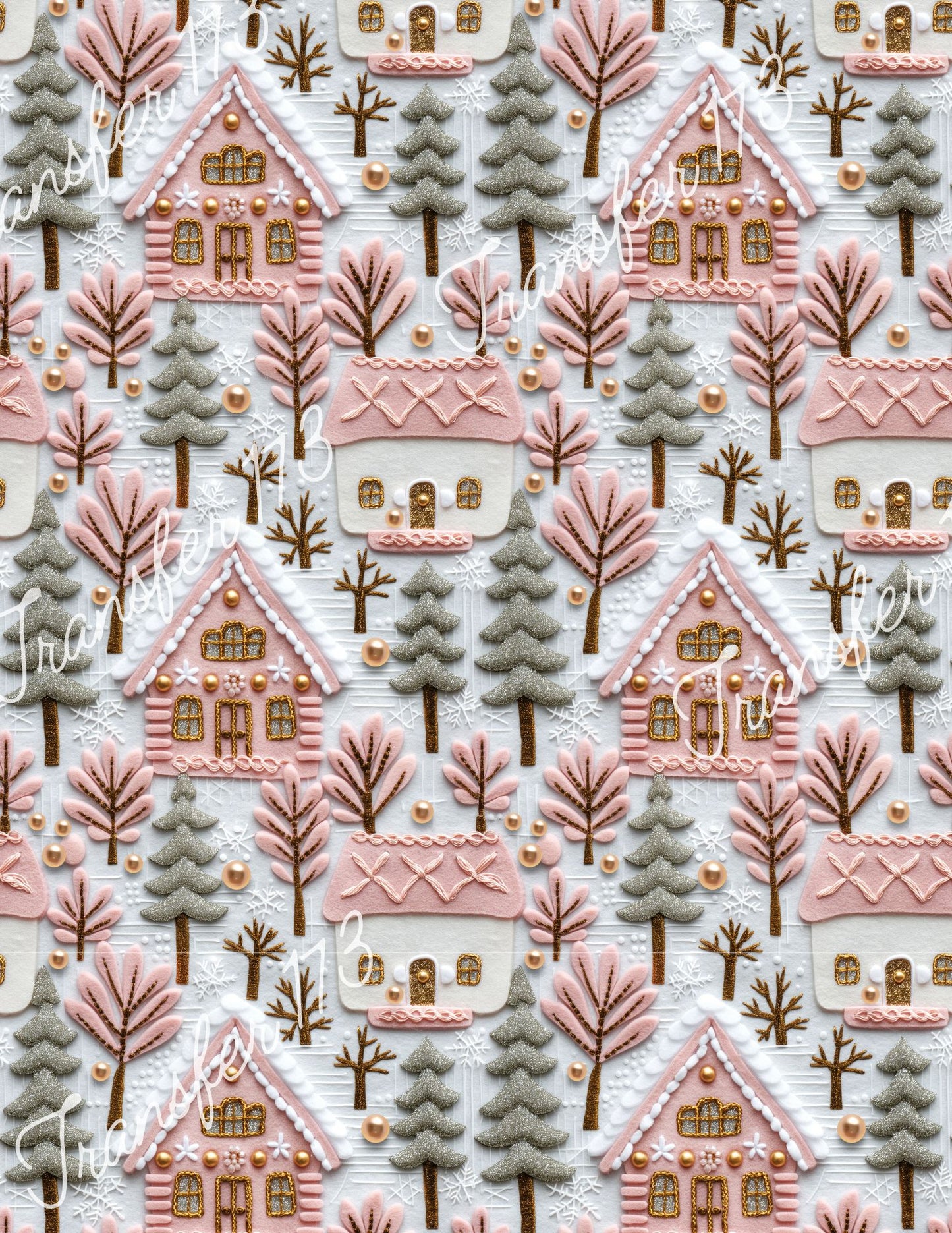 TP173 Pink Gingerbread House Image Transfer