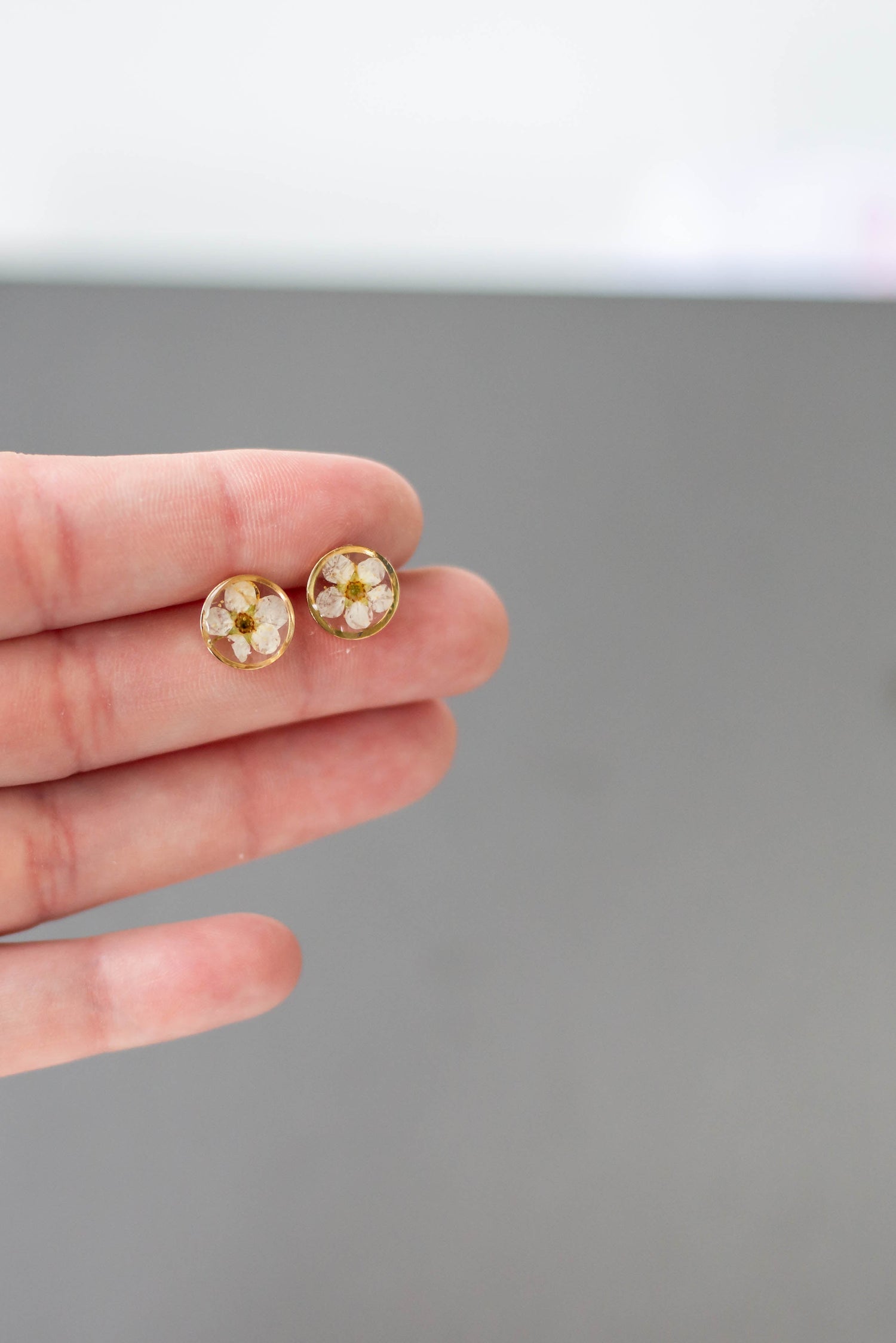 Pressed Flower Earrings- Hypoallergenic