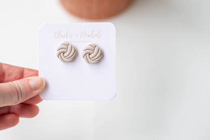 Neutral Knot Stud Earrings