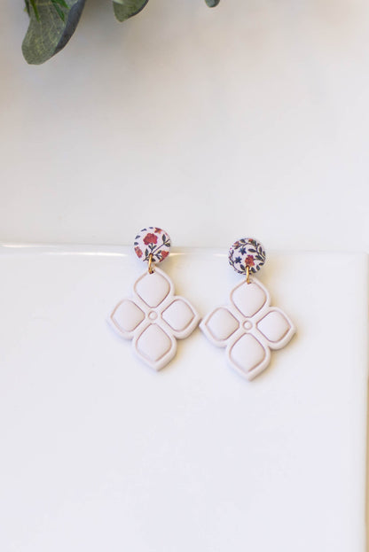 Vintage Floral Clay Earrings