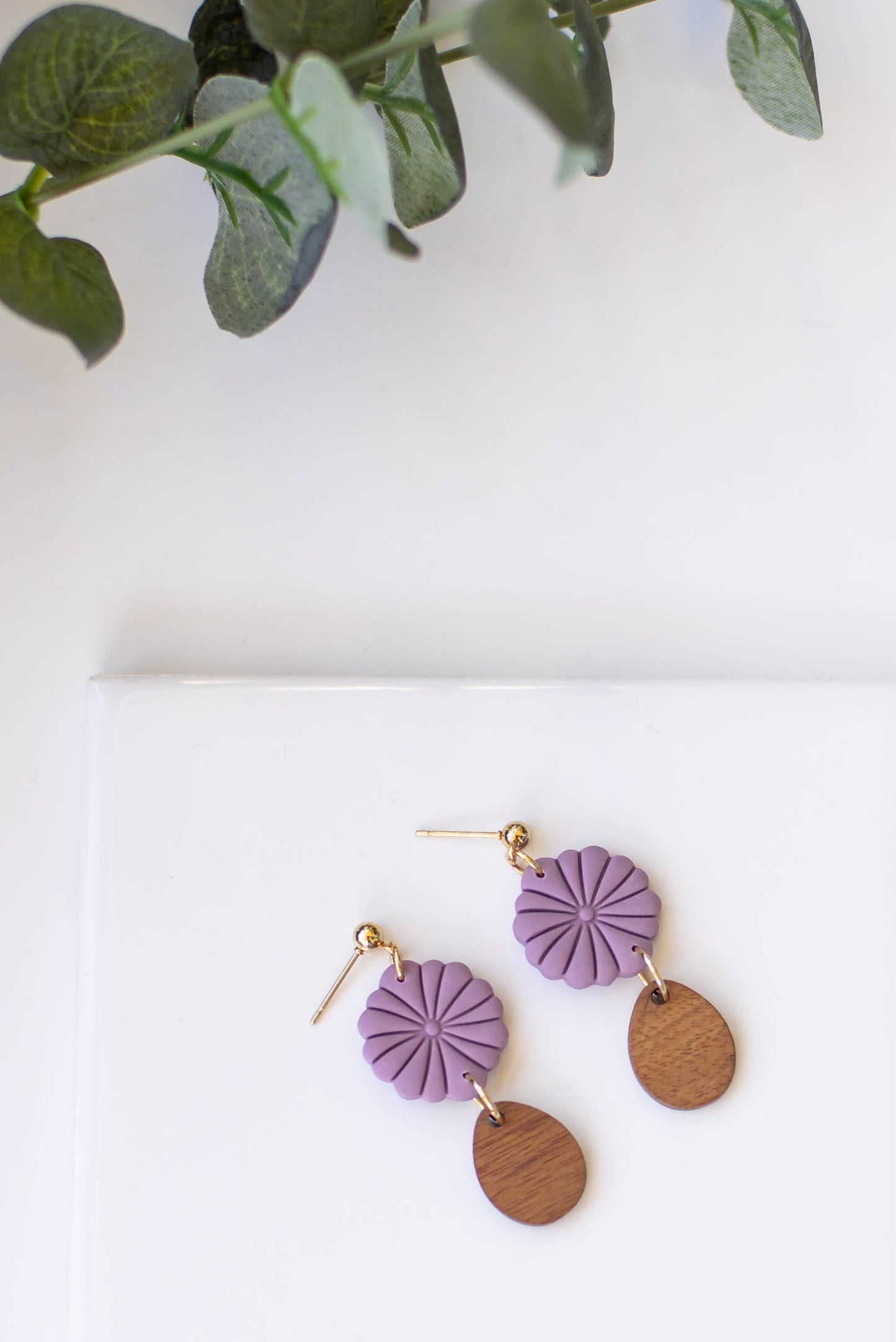 Dusty Purple Clay Earrings