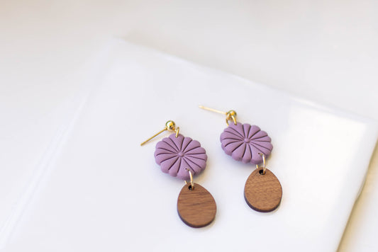 Dusty Purple Clay Earrings