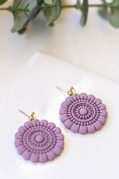 Dusty Purple Clay Earrings