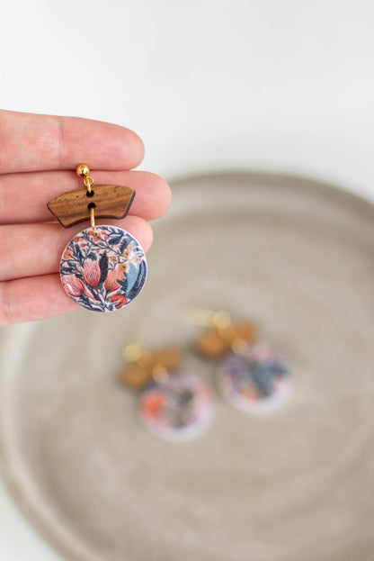 Clay and Wood Earrings