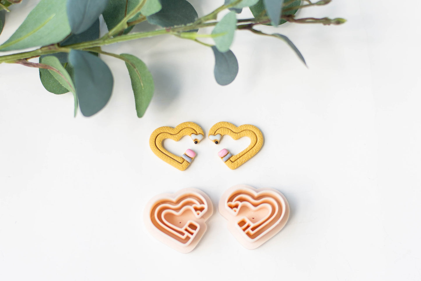 Pencil Heart Clay Cutters