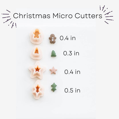 Christmas Clay Micro Cutter Set - 4 Holiday Cutters