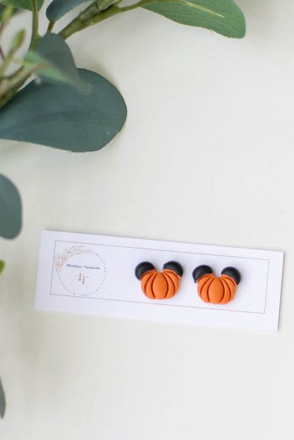 Mouse Pumpkin Stud Earrings