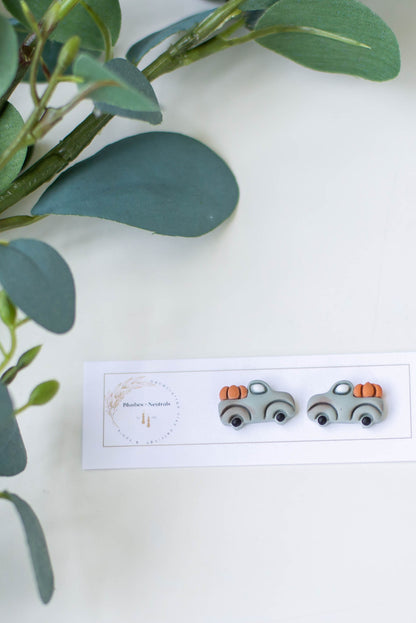 Truck and Pumpkin Stud Earrings