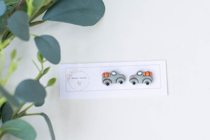 Truck and Pumpkin Stud Earrings