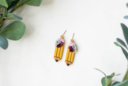 Pencil Earrings- Gold Plated