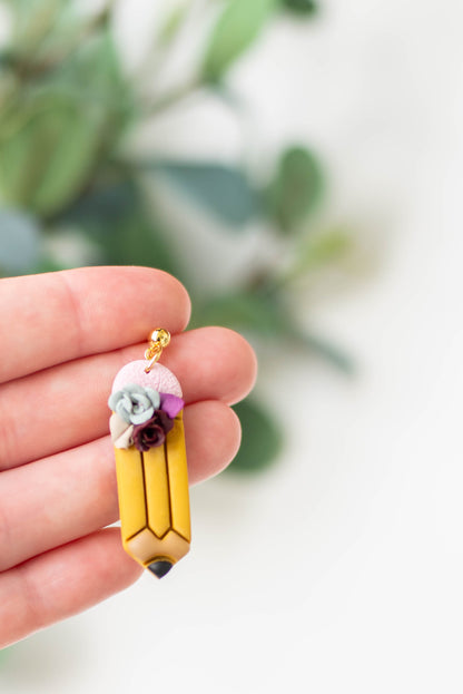 Pencil Earrings- Gold Plated