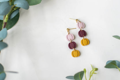 Jewel Tone Pumpkin Stack Earrings