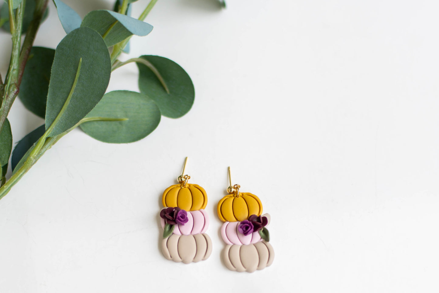 Floral Pumpkin Stack Dangles