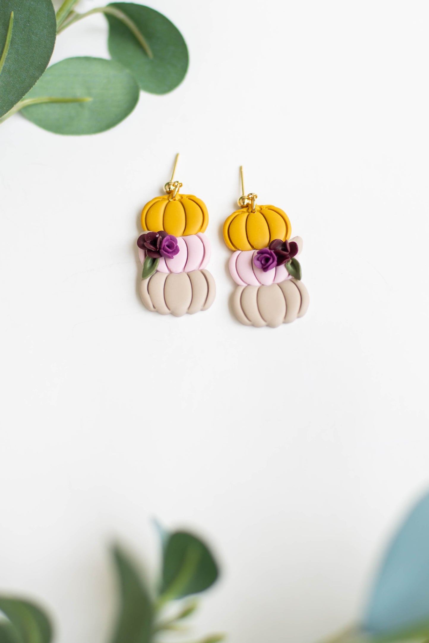 Floral Pumpkin Stack Dangles