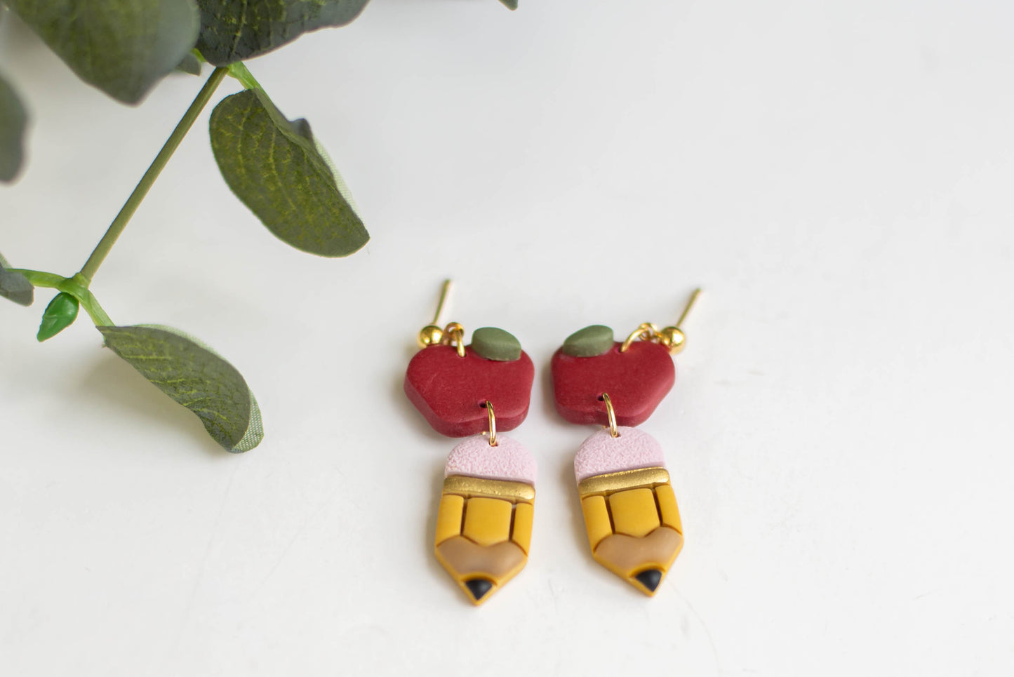 Apple Pencil Clay Earrings