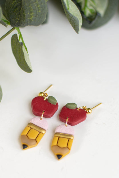 Apple Pencil Clay Earrings