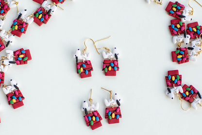 Handmade Christmas Dog Earrings