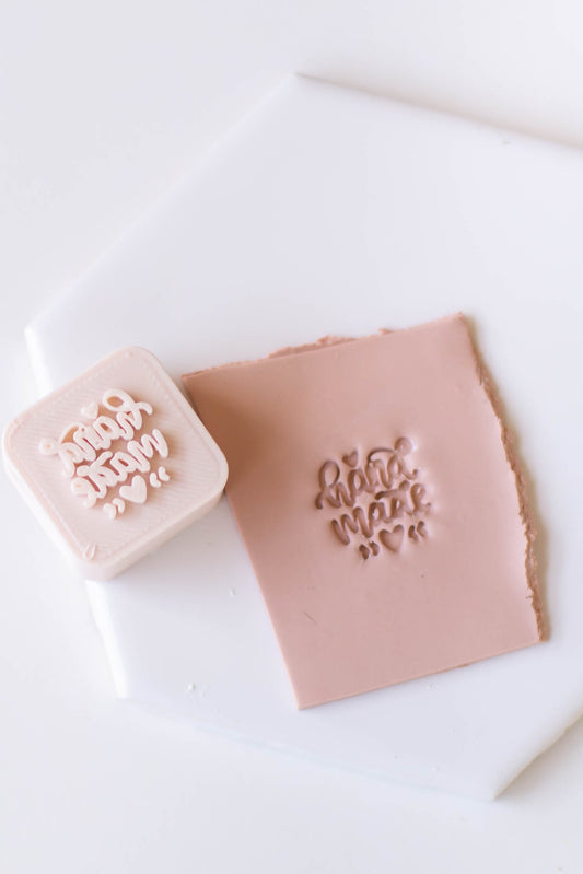 Handmade with Love Stamp for Clay