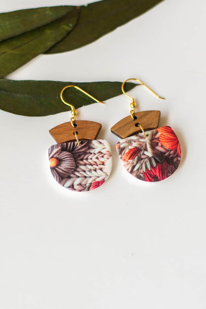 "Embroidered Look" Clay Dangles