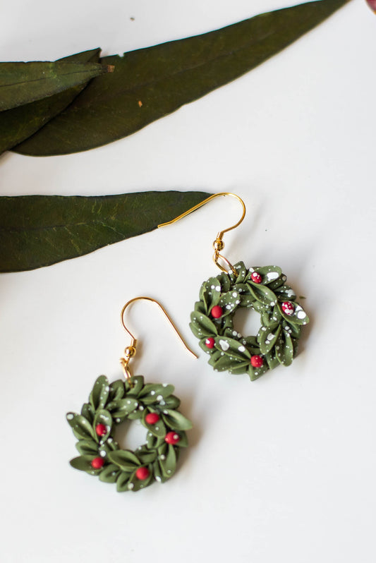 Christmas Wreath Earrings