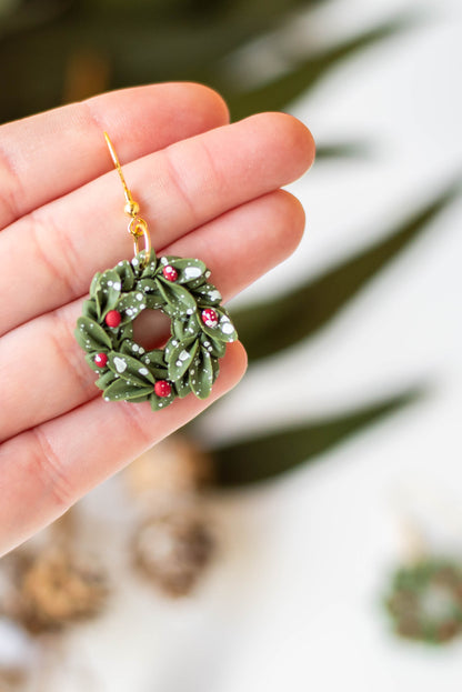 Christmas Wreath Earrings