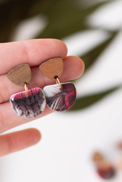 "Embroidered Look" Floral Earrings