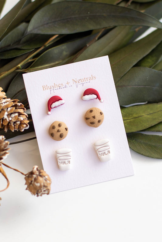 Set of 3 Christmas Stud Earrings