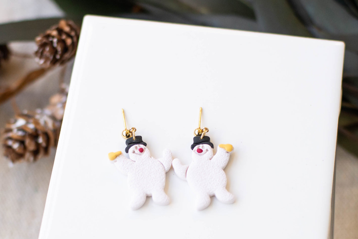 Snowman Christmas Earrings