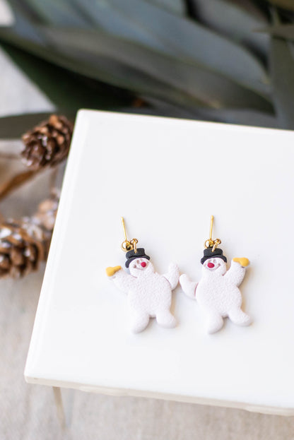 Snowman Christmas Earrings