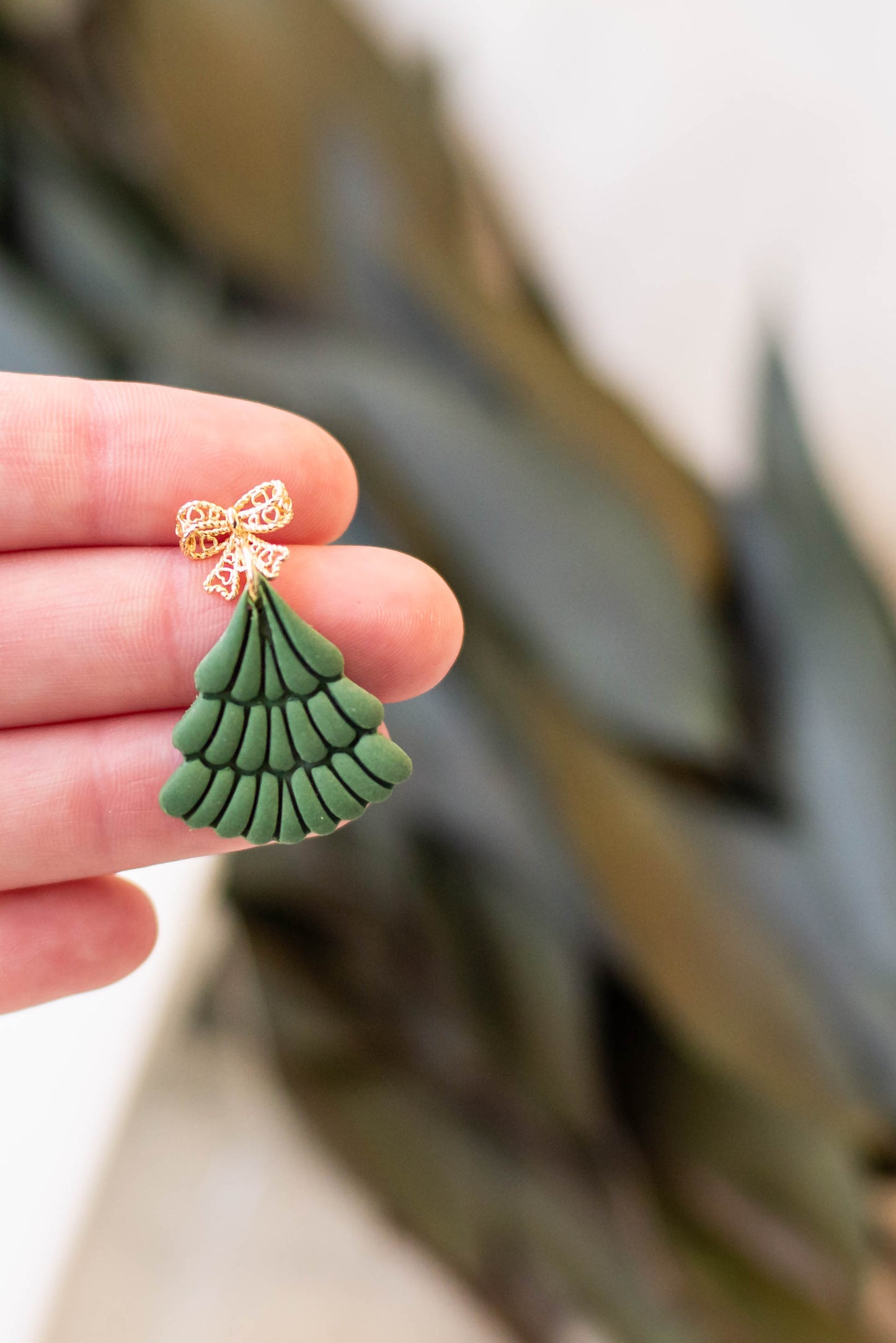 Scalloped Christmas Tree Earrings