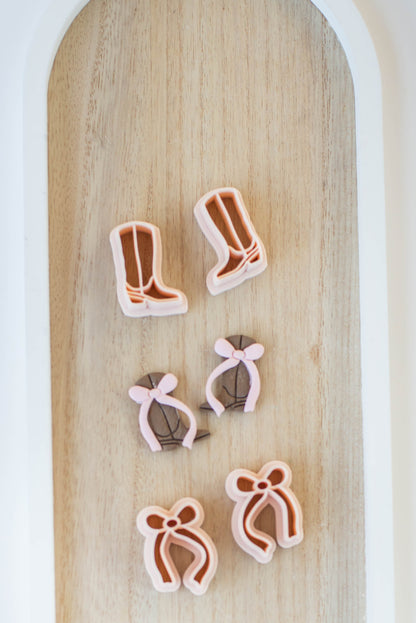 Cowgirl Boots and Bows Clay Cutters