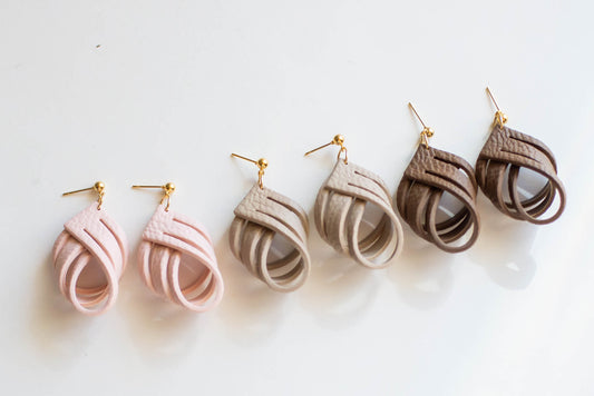 Leather Dupe Twist CLAY Earrings