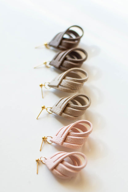 Leather Dupe Twist CLAY Earrings