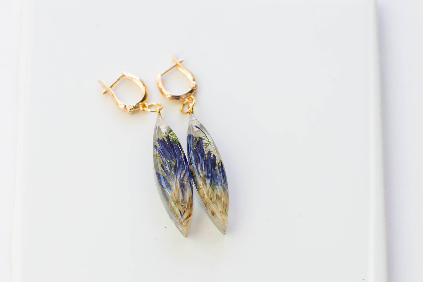 Purple Aster Pressed Flower Earrings