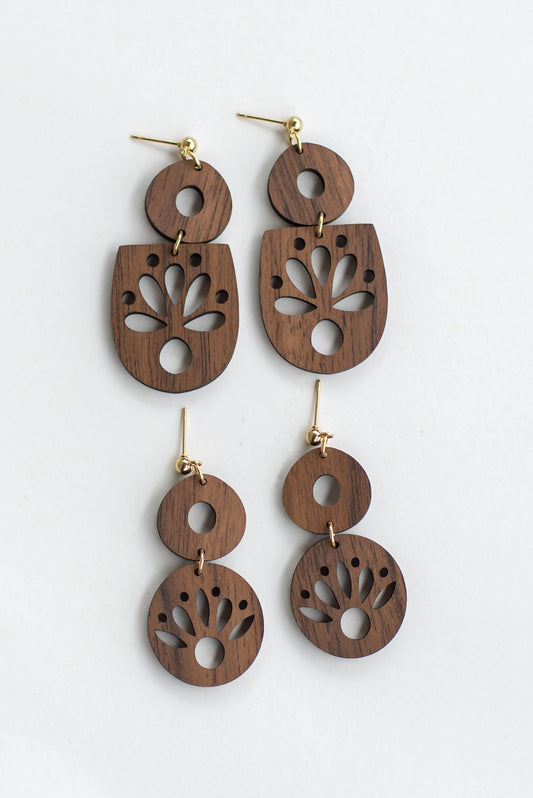 Floral Wood Earrings