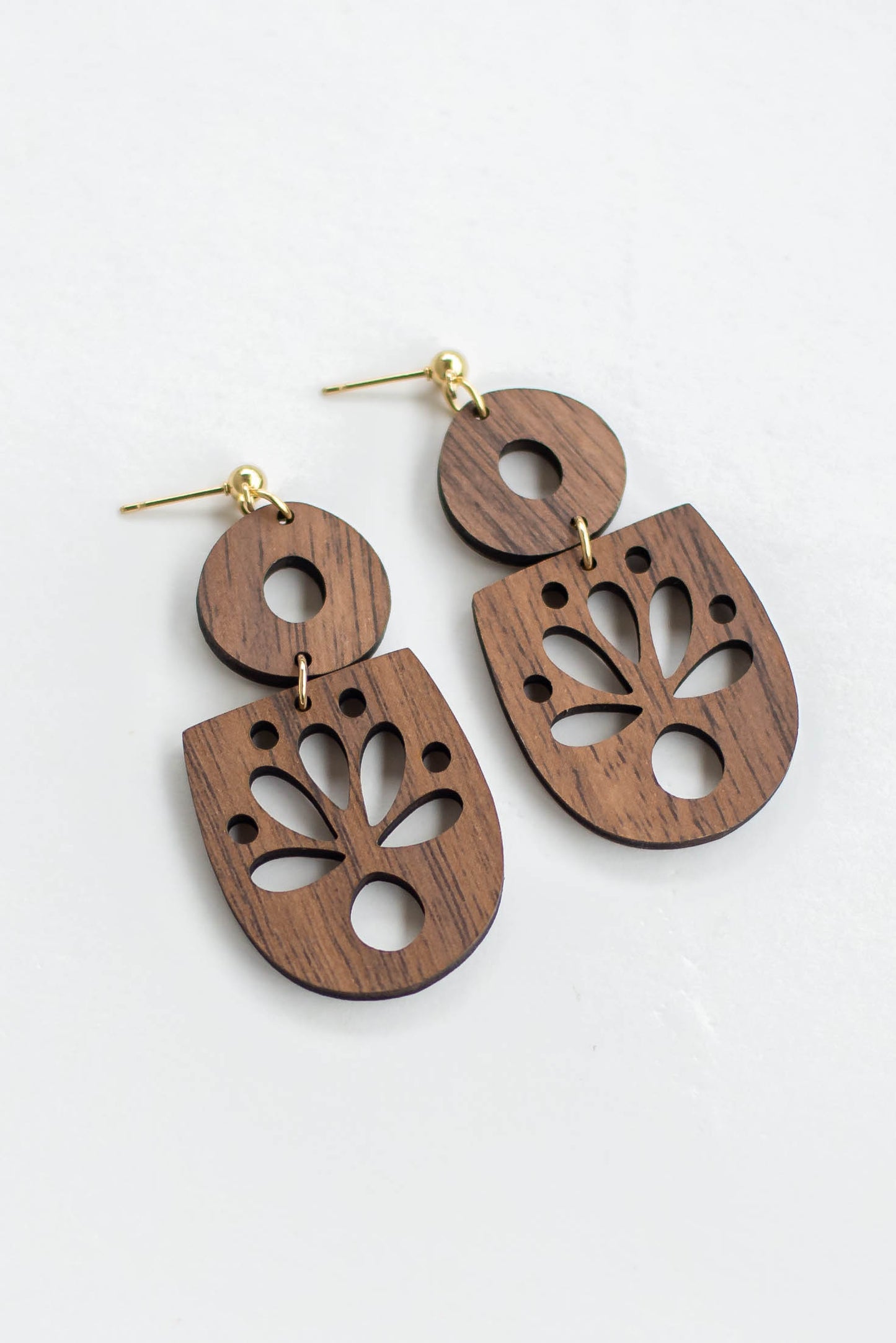 Floral Wood Earrings