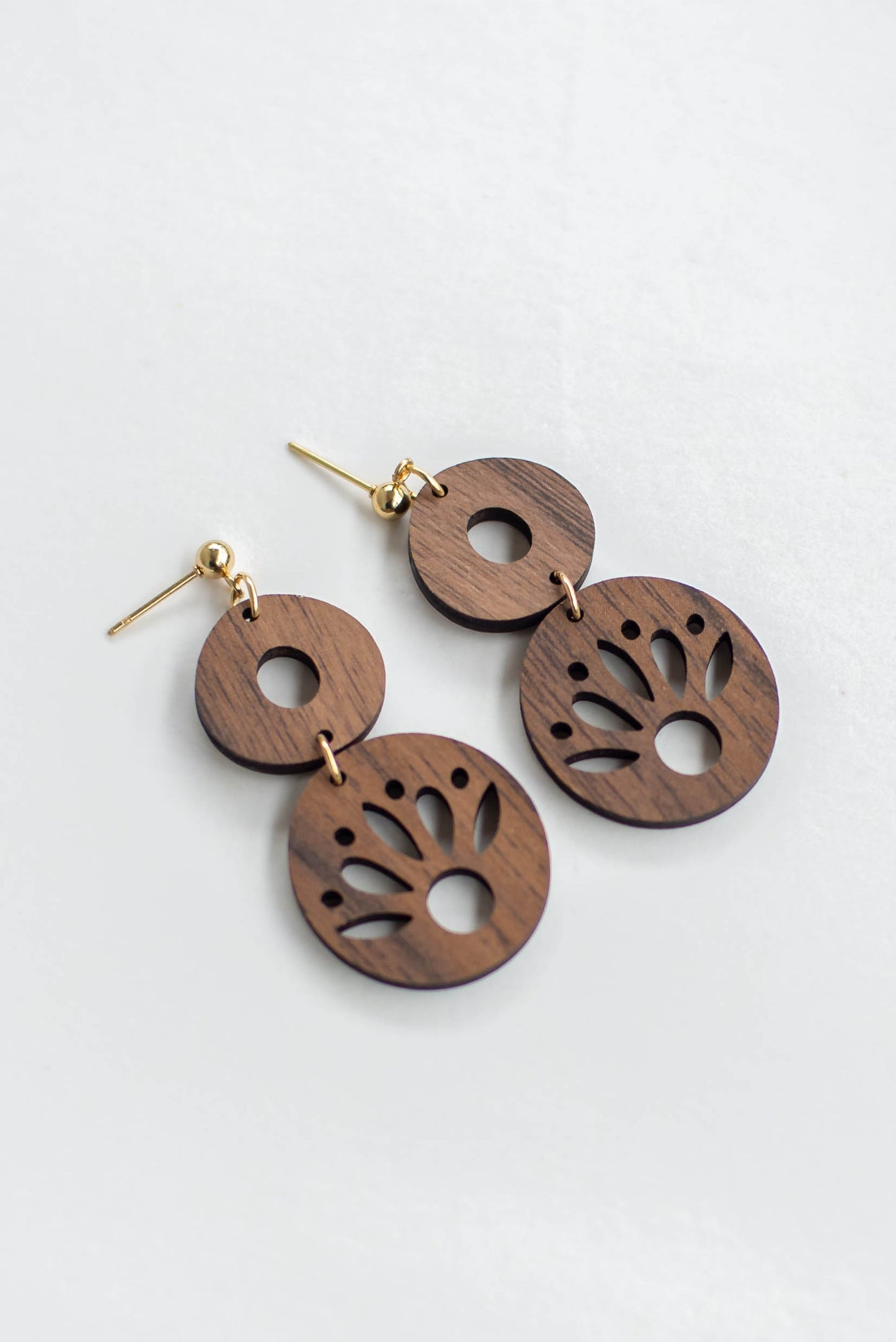 Floral Wood Earrings