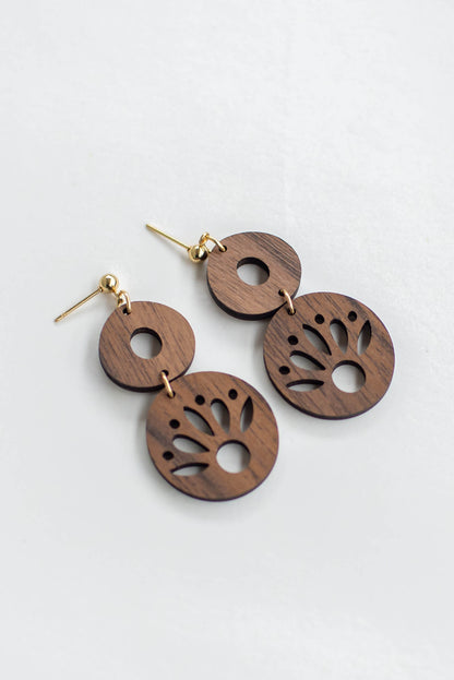 Floral Wood Earrings