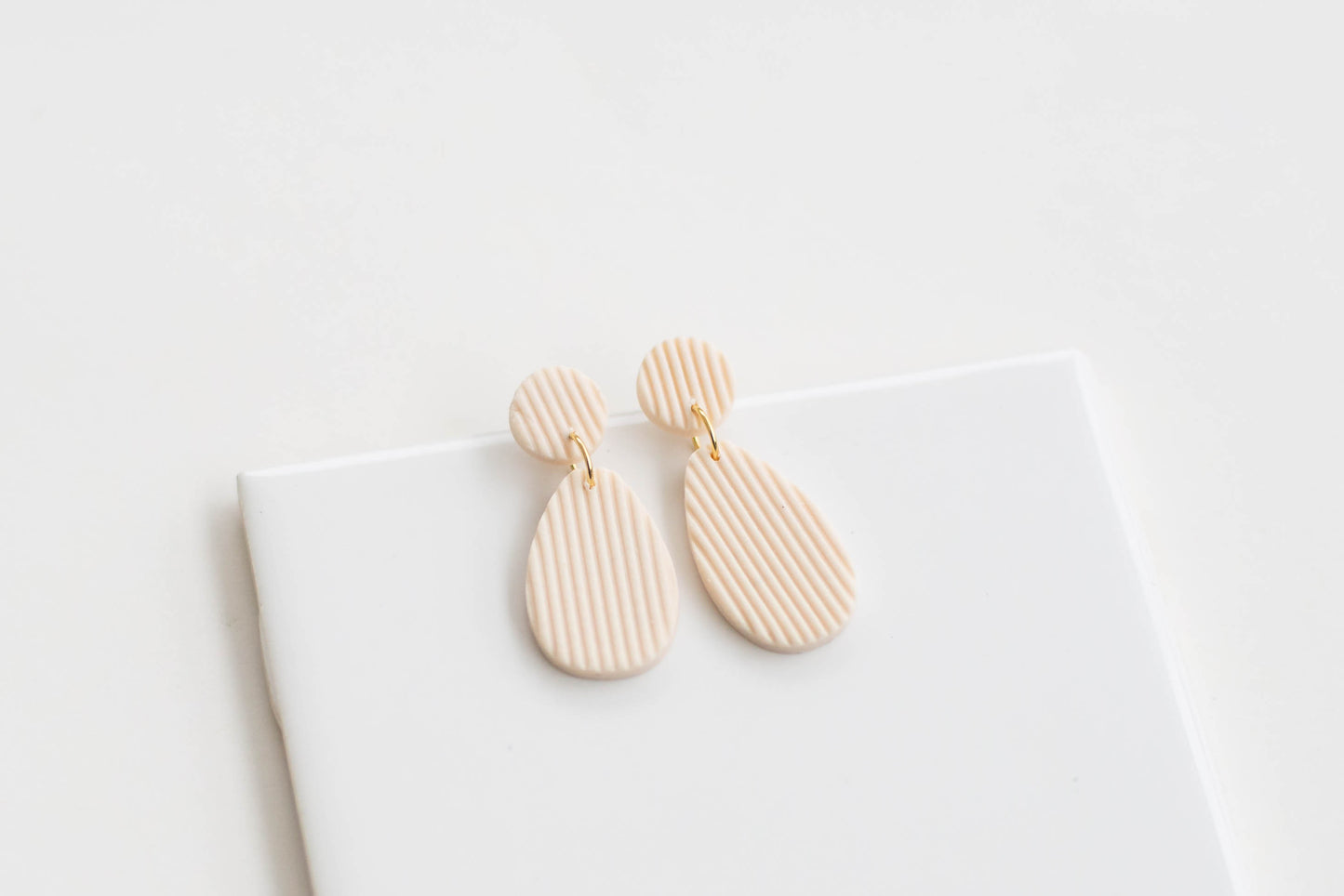 Ribbed Clay Earrings