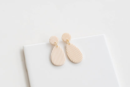 Ribbed Clay Earrings