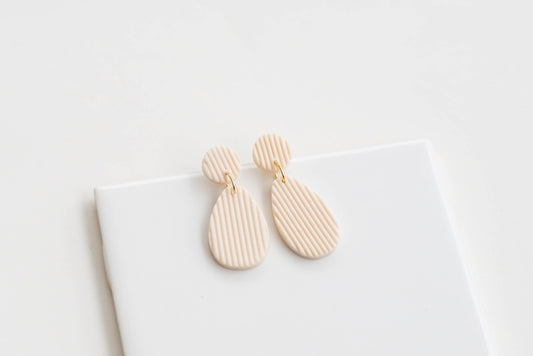 Ribbed Clay Earrings