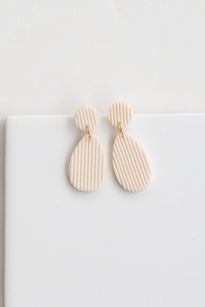 Ribbed Clay Earrings